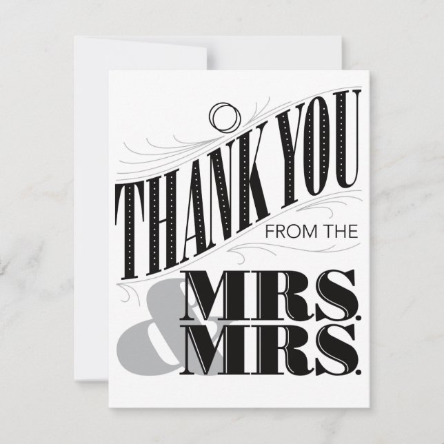 To Have and To Hold Thank You Card - Mrs. & Mrs. (Front)