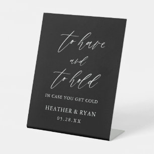 To Have and To Hold Wedding Blanket Favours Sign