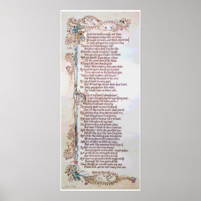 To His Coy Mistress by Andrew Marvell Poster (Front)