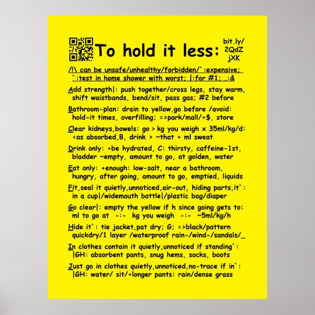 "To hold it less" big poster (Front)