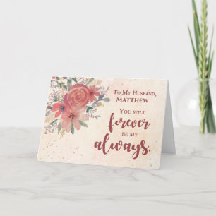 To Husband Custom Name Wedding Anniversary Forever Card