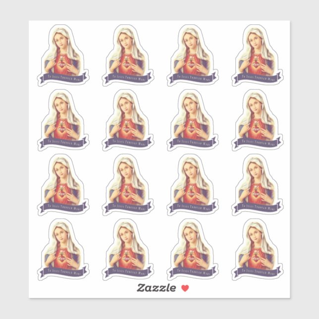 To Jesus Through Mary Catholic Vinyl Cut-out (Sheet)