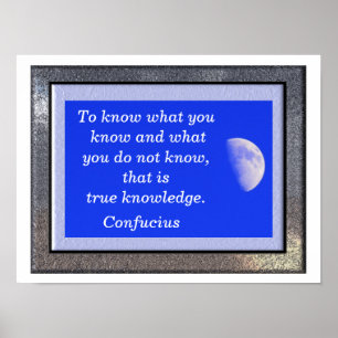 To know - Confucius quote - art print