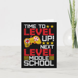 To Level Up Middle School Video Gamer Graduation Card