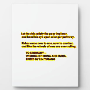 TO LIBERALITY Yellow Red2  Words to Live By jGibne Plaque