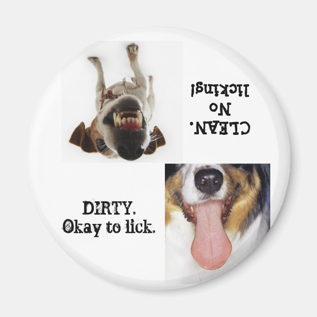 To Lick or Not To Lick dishwasher magnet (Front)