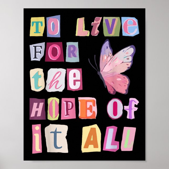 To Live For The Hope Of It Music  Poster (Front)