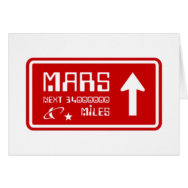 To Mars Highway Sign Card (Front Horizontal)