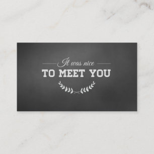 To meet you  Black Business Card