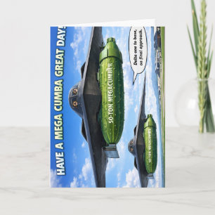 To mega, funny birthday greeting card