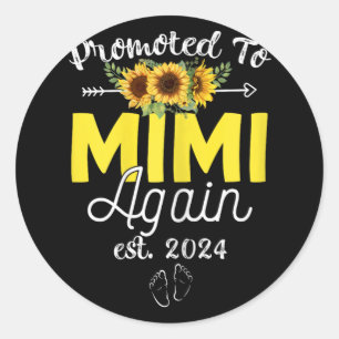 To Mimi Again Est 2024 Pregnancy Announcement  Classic Round Sticker
