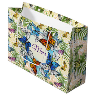 To Mom Colourful Butterflies   Large Gift Bag