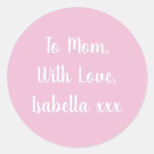 To Mom with Love Pink gift tag sticker