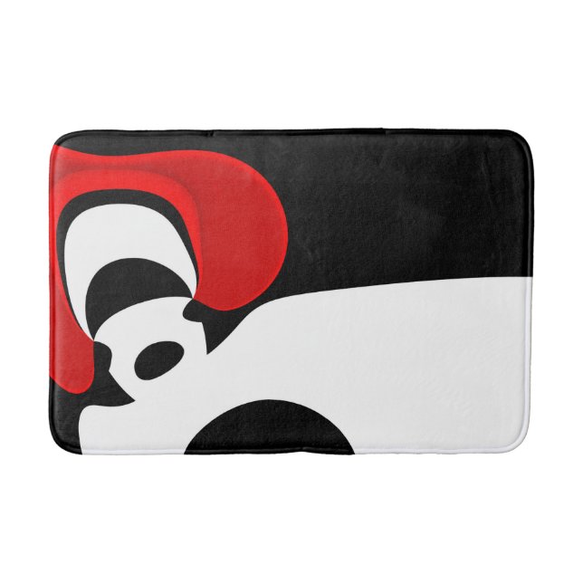 To Mr. Redd: Abstract Black, White & Red Bath Mat (Front)