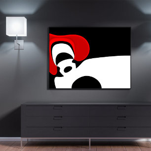 To Mr. Redd: Abstract Black, White & Red Canvas Print