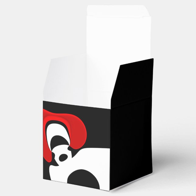 To Mr. Redd: Abstract Black, White & Red Favor Box (Opened)