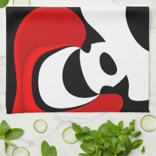 To Mr. Redd: Abstract Black, White & Red Kitchen Towel