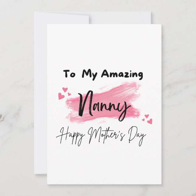 To My Amazing Nanny Happy Mother's Day Card (Front)