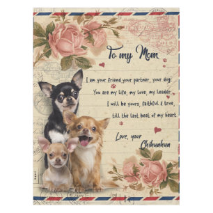 To My Aunt Dog Flower Gift, Aunt Birthday Gift Tablecloth