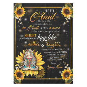 To My Aunt Gift, Cute Sunflower Gift From Niece Tablecloth