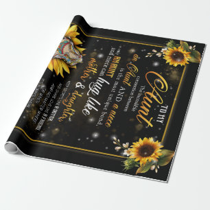 To My Aunt Gift, Cute Sunflower Gift From Niece Wrapping Paper