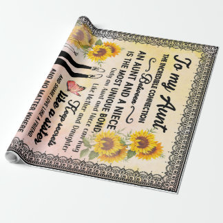 To My Aunt Gift, Sunflower Gift From Niece Wrapping Paper