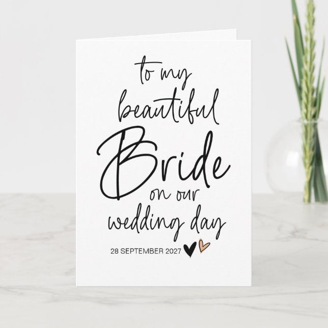 To My Beautiful Bride from Groom on Wedding Day Card (Front)