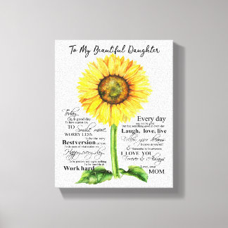 To My Beautiful Daughter Canvas Print
