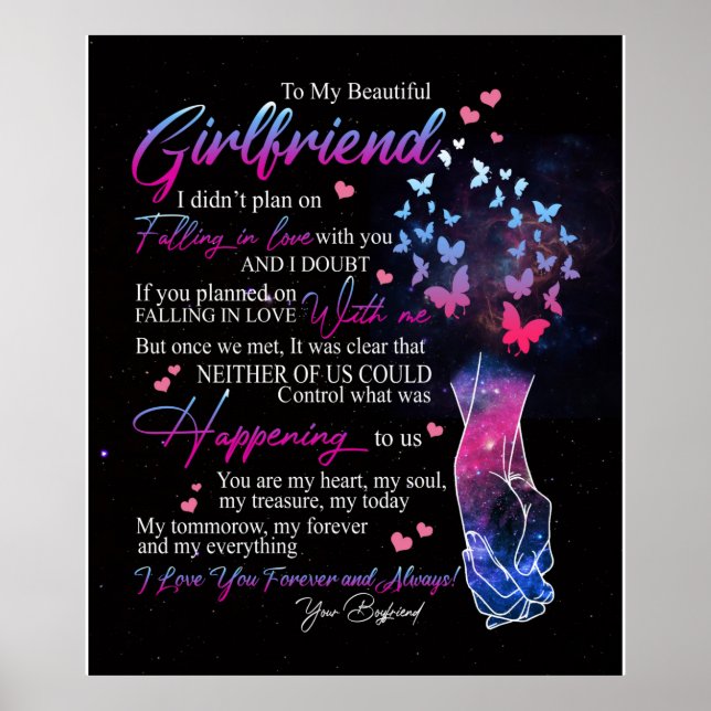 To My Beautiful Girl friend From Boy Friend Gift Poster (Front)