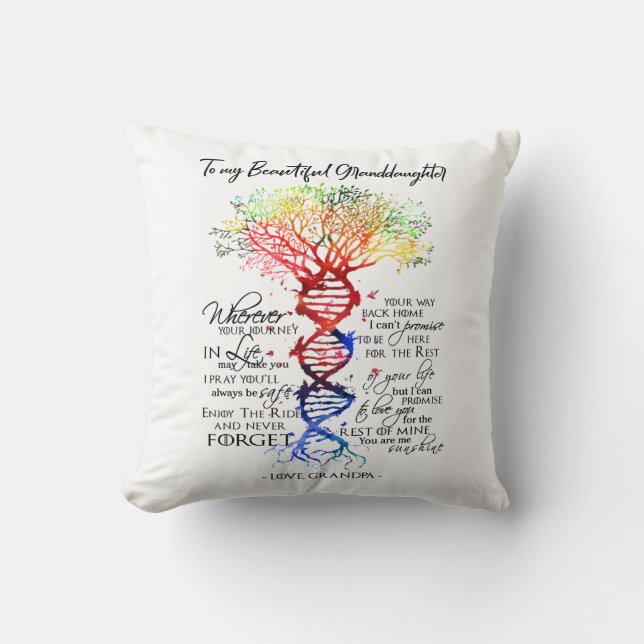 To My Beautiful Granddaughter Throw Pillow (Front)