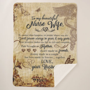 To My Beautiful Nurse Wife Blanket