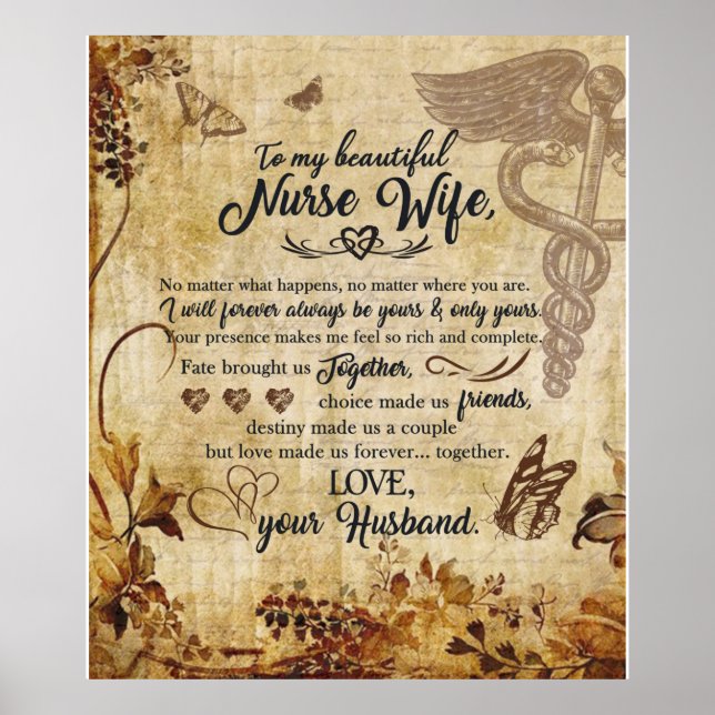 To My Beautiful Nurse Wife From Husband blanket Poster (Front)