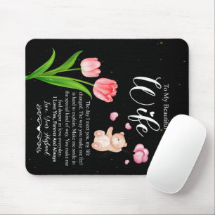 To My Beautiful Wife From Husband Flower Mouse Pad
