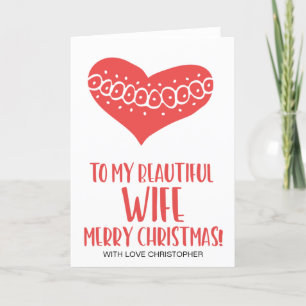 To My Beautiful Wife Merry Christmas Card