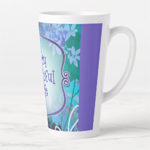 To My Beautiful Wife – Romantic Floral Purple Latte Mug