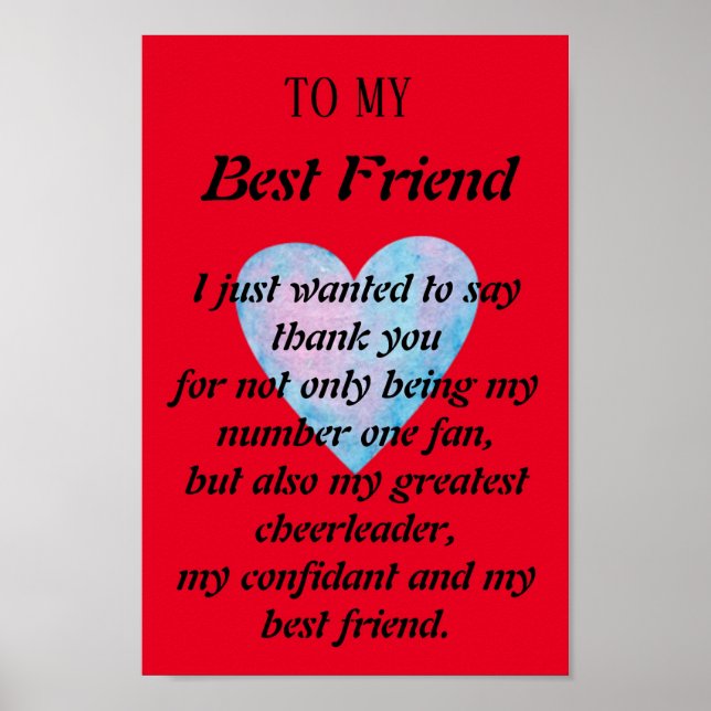 To my best friend Poster (Front)