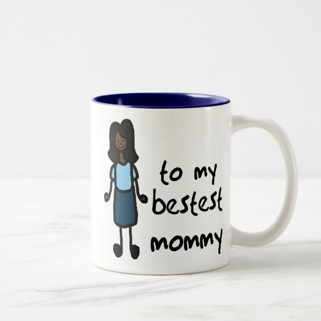 TO MY BESTEST MOMMY Two-Tone COFFEE MUG (Right)
