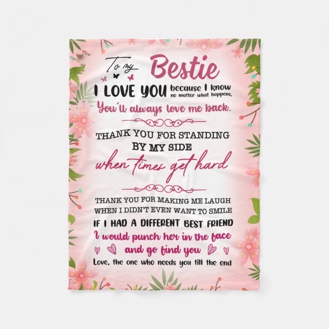 To my bestie and best friends forever  fleece blanket (Front)