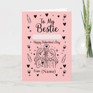To My Bestie Galentine’s Day Design Card