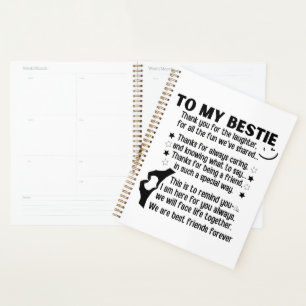 To my bestie we are best friends forever planner