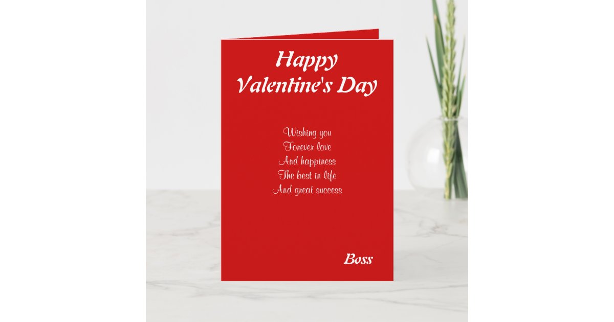 To my boss on valentine's day holiday card Zazzle