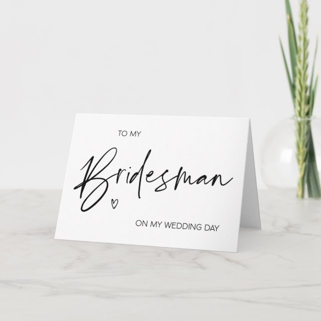 To My Bridesman Wedding Thank You gift Card (Front)