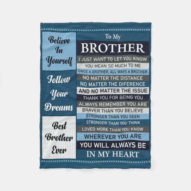 To My Brother Fleece Blanket (Front)