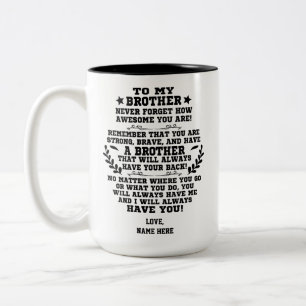 To My Brother gift From Brother with Custom Name Two-Tone Coffee Mug