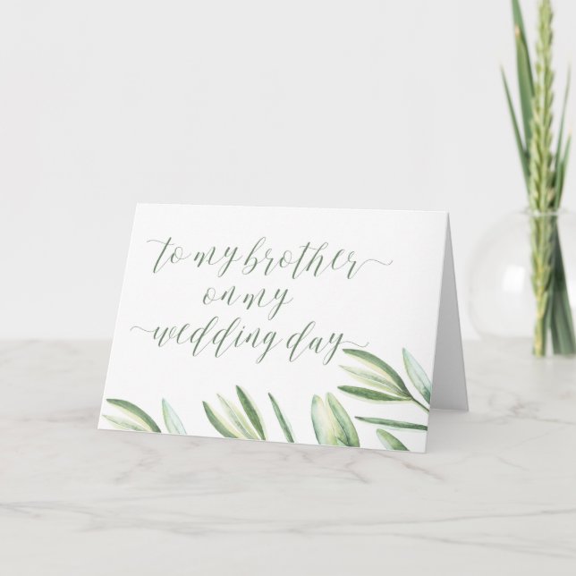 To My Brother on My Wedding Day Card (Front)