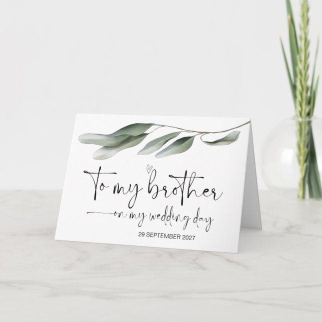 To My Brother on Wedding Day Thank You Bride Groom Card (Front)