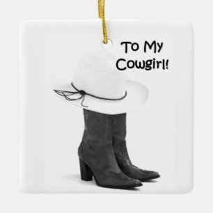 **TO MY COWGIRL AND BOOTS** CHRISTMAS ORNAMENT