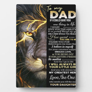 To my dad   Adorable Letter   Lovely Gift Plaque
