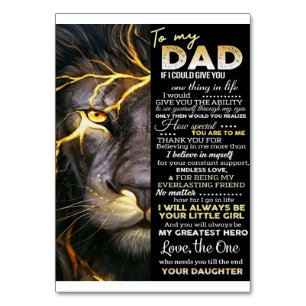 To my dad Adorable Letter Lovely Gift Table Number