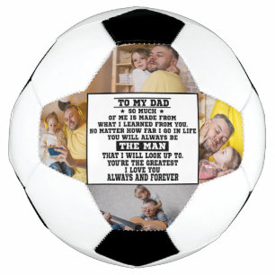  To My Dad Custom father's day Gift With 4 Photos Soccer Ball